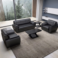 臻远 ZY-SFZH-29 办公沙发茶几组合简约现代接待室会客区轻奢商务沙发 牛皮3+1+1+茶几