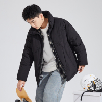 [直降价257元]唐狮冬季新款棉衣男款立领宽松休闲棉服保暖防寒冬装外套黑色