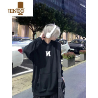 YANXU美式字母印花连帽卫衣男款秋季宽松休闲长袖套头衫情侣装外套上衣