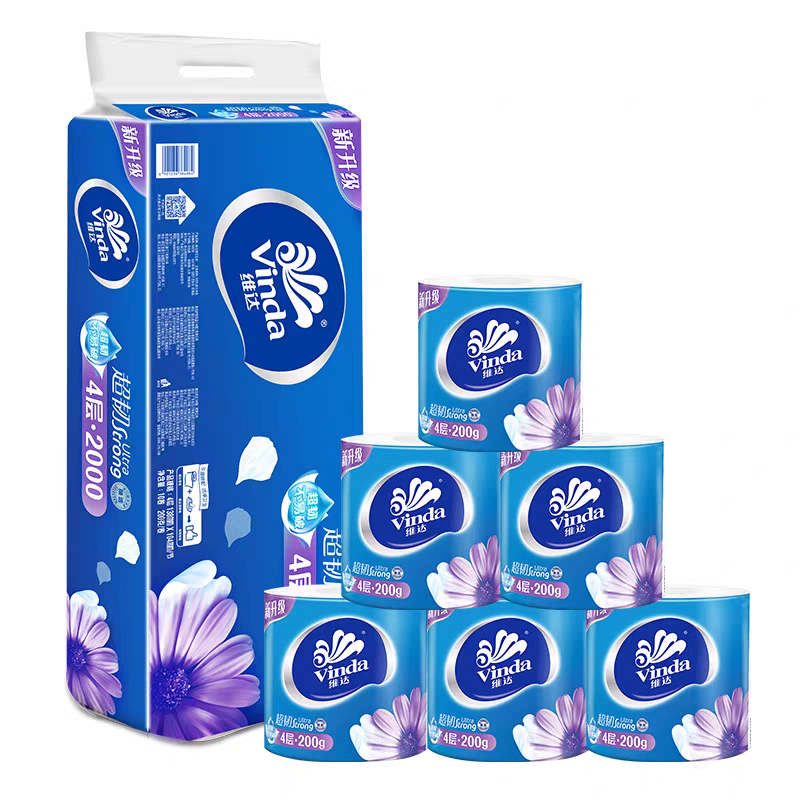 维达有芯卷纸10卷2000克4层家用实惠