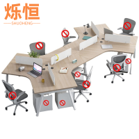 烁恒 员工办公桌 六人位 套