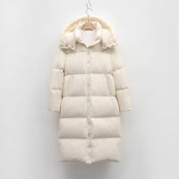 新冬季新款长款过膝大被子连帽简约加厚保暖外套羽绒服女