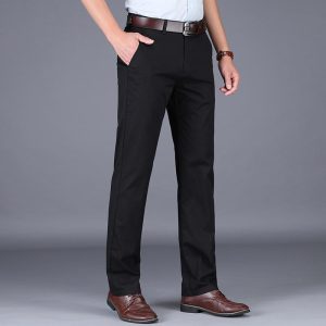 金盾(KIN DON)裤子春夏季97%纯棉休闲裤男中年男士休闲裤宽松中老年人男装长裤子
