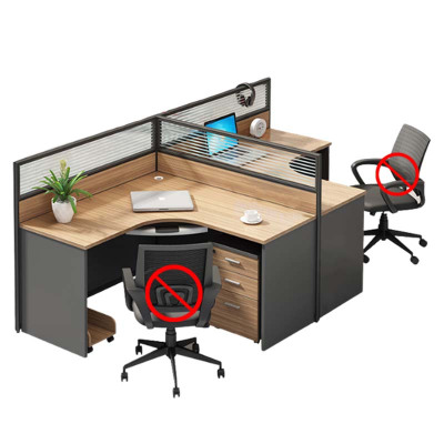 汉诺鑫威型L工位办公桌椅组合屏风办公室员工职员桌简约现代电脑桌T型2人位