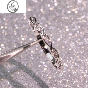 JiMi银银925日韩风格极简细尾女款单排仿真钻戒关节尾戒扭臂 麻花戒指