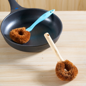 宏创优品天然棕榈毛带柄锅刷不沾油厨房刷碗神器