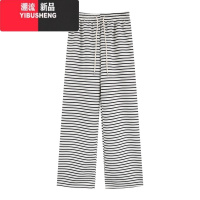 YIBUSHENG休闲裤女2024新款季慵懒风垂感条纹阔腿裤子可外穿宽松睡裤长裤