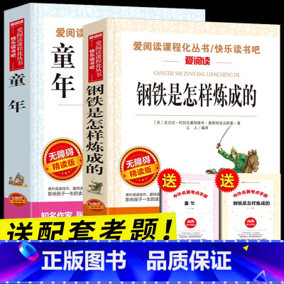 [全套2册]童年+钢铁是怎样炼成的(赠考点) [正版]全套2册 钢铁是怎样炼成的 童年六年级必读课外书老师上册经典书目6