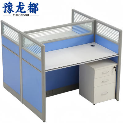 豫龙都 屏风桌 两人位+柜 套