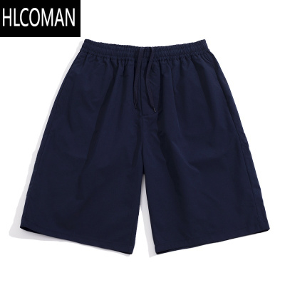 HLCOMAN日系CityBoy藏青色休闲短裤男青少年机能宽松潮牌直筒工装五分裤