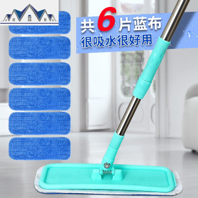 木板平板拖把简易免手洗宾馆干湿伸缩杆免洗家用清洁轻便两用 三维工匠