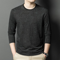 纯色圆领男士长袖T恤秋季新款韩版时尚休闲年轻男士百搭上衣