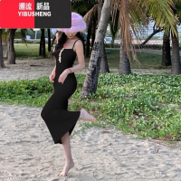 YIBUSHENGgusty新品辣妹修身性感露背吊带裙 易梦玲同款出游纯色连衣裙