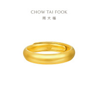 周大福泥鳅背黄金戒指男女实心活口情侣(工费:280计价)EOF1422七夕礼物