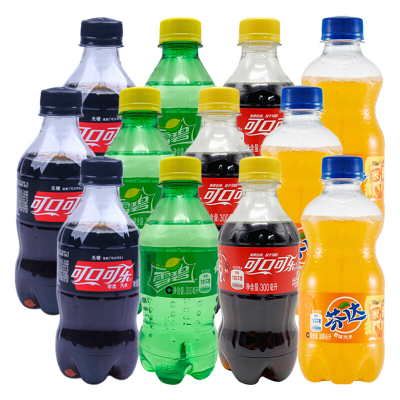可口可乐碳酸饮料汽水雪碧可乐芬达橙子零度可乐迷你瓶装300ml/*12瓶混合装