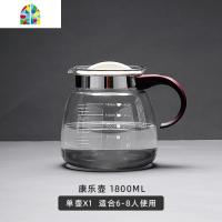 玻璃水壶家用冷水壶玻璃可高温防爆凉白开水壶1800大容量套装 FENGHOU 康乐壶1800ML凉水壶
