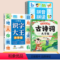 [全3册]识字大王+拼音拼读+古诗词 [正版]斗半匠识字书幼儿认字幼儿园学前识字大王大字版儿童小学生一年级上册下册生字识