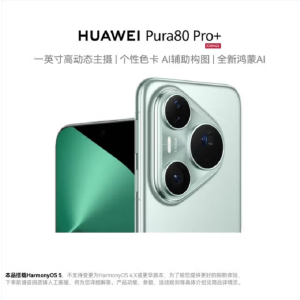 华为 Pura 80 Pro+ 16GB+1TB 釉青 一英寸高动态主摄 100W超级快充 昆仑玻璃 120Hz刷新率 华为P80 pro智能手机