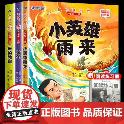 童年爱的教育小英雄雨来全3册 6六年级上册快乐读书吧全套必读课外书经典书目正版原著完整版高尔基 适合六年级学生看的书