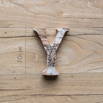 美帮汇原木装饰字母白桦木树皮摆件墙饰道具DIY北欧ZAKKA桦Y