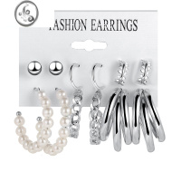 JiMi925银针耳扣女小众设计日韩款素圈圈耳环高级感冷淡耳钉银色耳饰