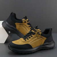 真皮运动鞋男新款秋季轻便软底透气防臭户外旅游时尚休闲鞋子