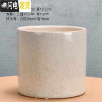 三维工匠圆柱陶瓷花盆特大号批发 北欧室内吊兰绿萝多肉透气花盆 H斑点白釉(送塑料托盘) 中等花盆容器
