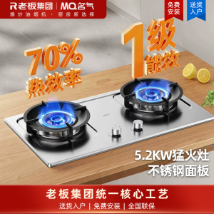 名气(MQ)不锈钢燃气灶一级能效大火力嵌入式灶台式5.2KW猛火灶可调节底盘熄火保护升级70%热效A6210G 天然气