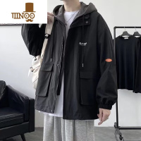 YANXU男学生春季外套百搭新款男士休闲宽松假连帽工装夹克潮牌