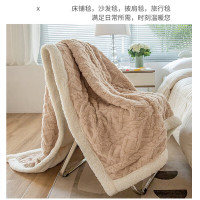 洁丽雅塔芙绒毛毯加厚 双面暖绒盖毯毯子沙发毯办公室 卡其 2*2.3M2400G