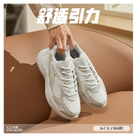 361°运动鞋女鞋新款轻便休闲鞋全革防泼水防滑老爹鞋鞋子