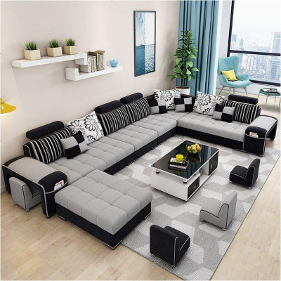 布艺沙发客厅整装大小户型可拆洗北欧乳胶简约现代L型U型贵妃沙发
