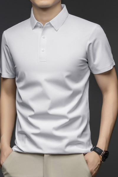 2025夏装新款男装商务短袖上衣含桑蚕丝衬衣衬衫男衣