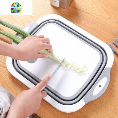 网红可折叠洗菜盆沥水篮多功能折叠菜板野外切菜板可折叠的洗菜盆 FENGHOU 折叠水果蔬菜菜板白色砧板