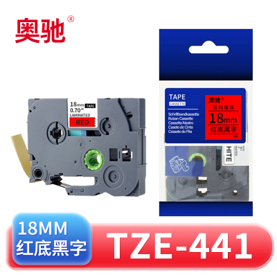 奥驰 标签色带18mm红底黑字 TZe-441 个