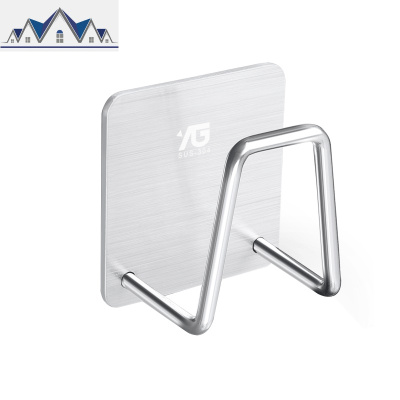 304不锈钢海绵挂架厨房小用品收纳架壁挂洗碗百洁布水盖置物架 三维工匠