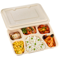 美威能 一次性可降解六格餐盒 200套/箱