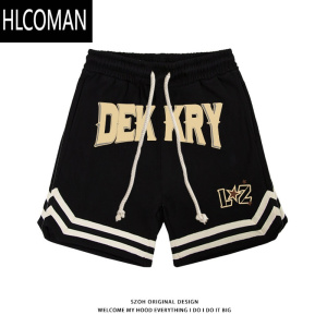 HLCOMAN国潮创意字母印花运动简约短裤男夏季宽松百搭休闲阔腿学生五分裤