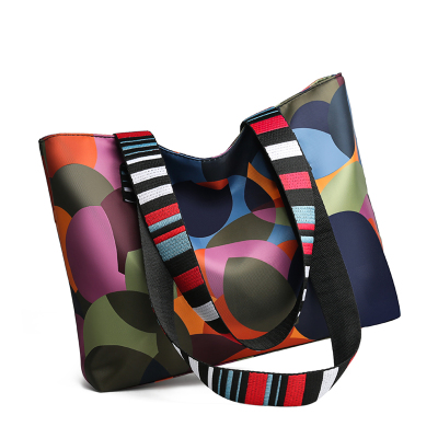 NEWLAKE2020新款牛津纺尼龙布包撞色潮女托特包简约休闲单肩包手提大包包手提包女