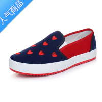 SUNTEK春秋新款帆布鞋女学生鞋老北京布鞋女鞋厚底休闲鞋女一脚蹬懒人鞋