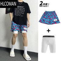 HLCOMAN潮牌美式豹纹短裤男不过膝宽松休闲四分裤夏季运动速干透气篮球裤