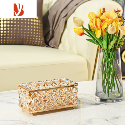 三维工匠欧式纸巾盒客厅家用创意轻奢桌面餐巾收纳盒简约网红水晶抽纸盒 升级版