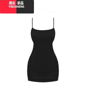 YIBUSHENG辣妹纯欲性感吊带连衣裙女季新款内搭外穿露背设计感紧身包臀裙