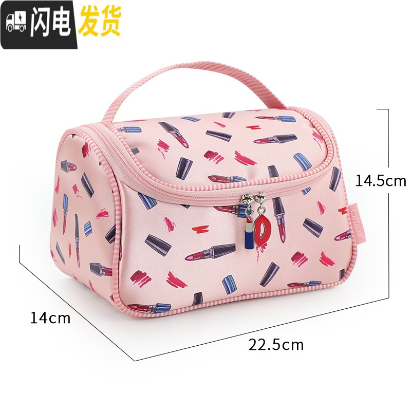 三维工匠网红化妆包女气质大容量便携旅行洗漱袋韩国简约化妆品收纳包防水