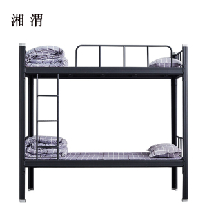 湘渭铁架床钢木床宿舍床黑色加厚型2000X900含床板