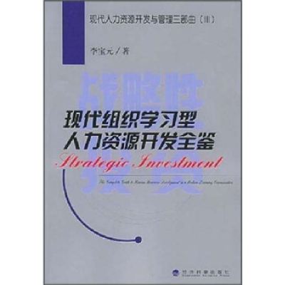 正版新书]战略性投资:现代组织学习型人力资源开发全鉴李宝元97