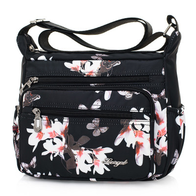福源新款牛津布包包中年女包妈妈包斜挎包帆布包女士中老年人防水斜跨包木兰花