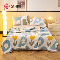 洁丽雅A类毛毯被冬天毯子牛奶绒法兰绒毛毯冬季保暖 花田梦想 150*200cm