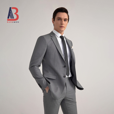 培罗蒙(Baromon)羊毛西服套装男商务休闲男士西装薄款修身西服男ETZA21301