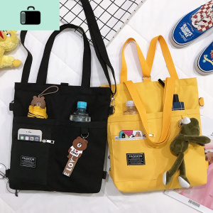 帆布包女单肩斜挎包包ins布袋中小学生日系文艺简约补课袋手提包NEW LAKE女士单肩包